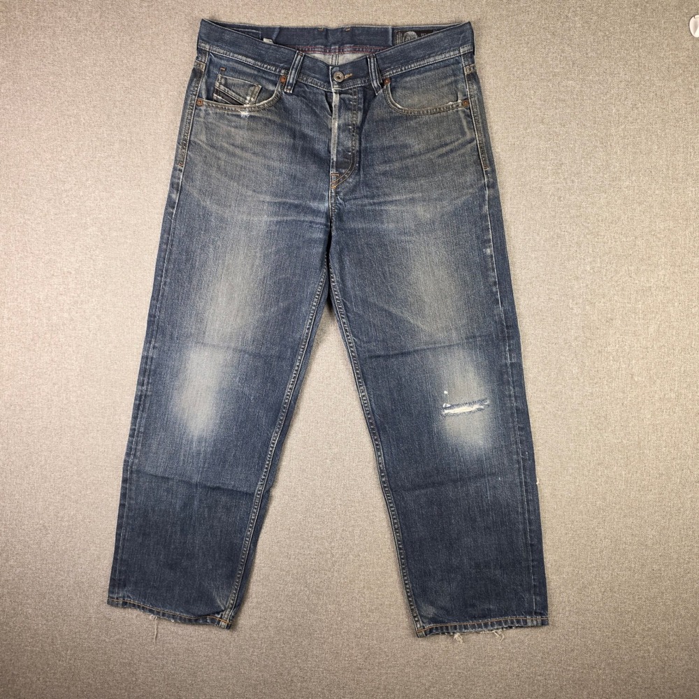 Diesel Dagh Regular Straight Jeans Blue Distressed Made in Italy W32 L32 Z8800